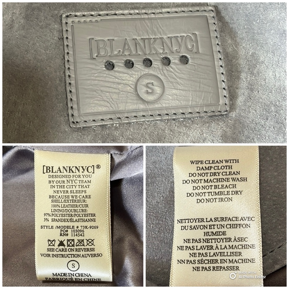 BLANK NYC Suede Moto Jacket Cloud Grey Size Small NWOT Genuine Leather Biker - Picture 6 of 12